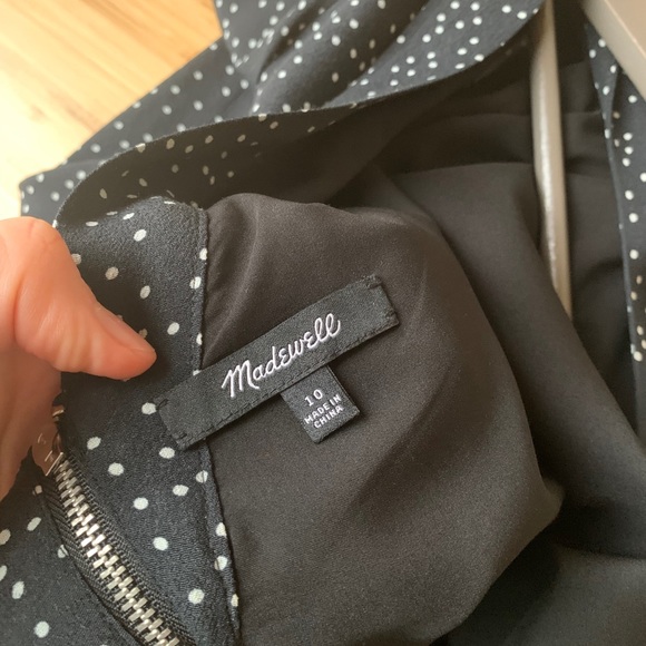 Madewell Shift Back Zip Black and White Dot Dress - Picture 4 of 4